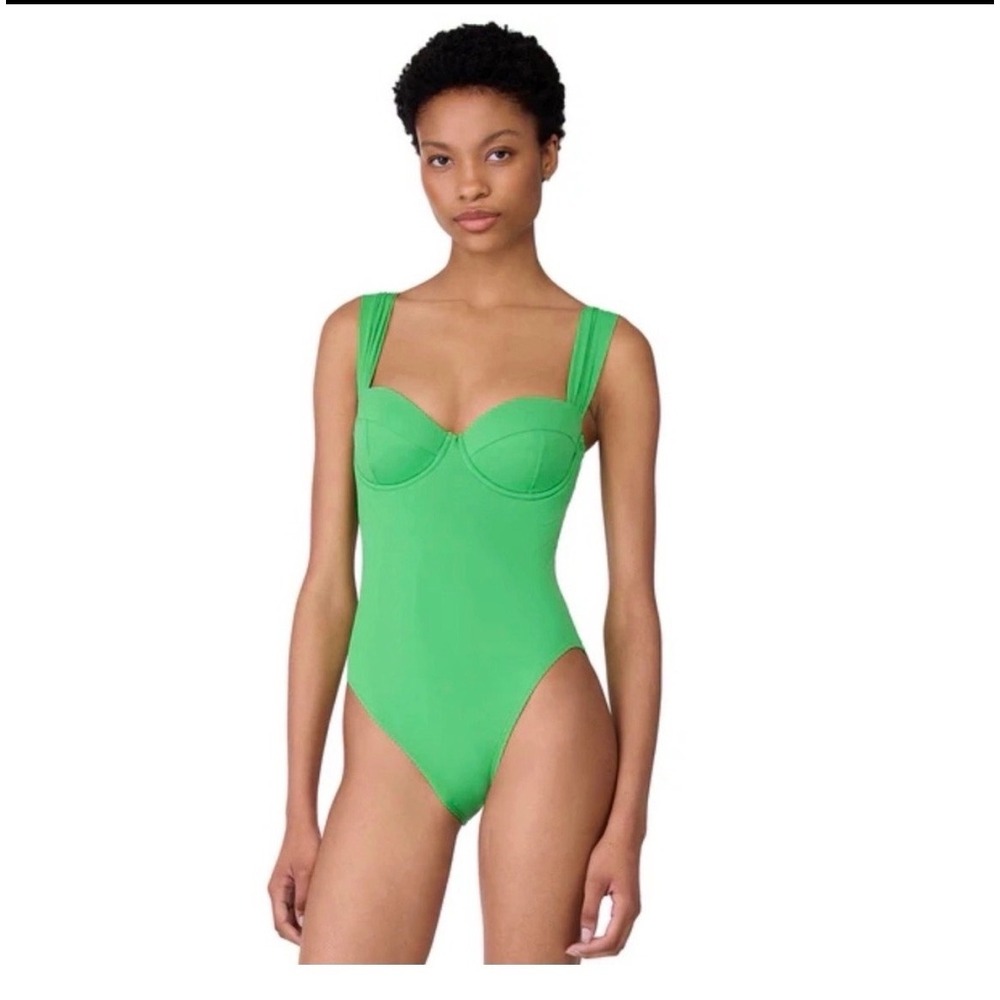 kate spade Vibrant Green Molded Cup One-Piece Swimsuit - Picture 3 of 10